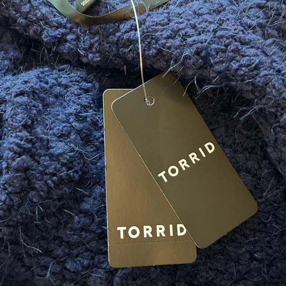 Torrid Navy Blue Popcorn Open Front Duster Sweater! Size 1X! NWT! - Picture 12 of 13